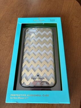 kate spade Gold Chevron Clear Hardshell iPhone Case